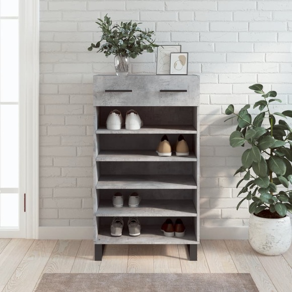 vidaXL Schuhschrank Betongrau 60x35x105 cm Holzwerkstoff