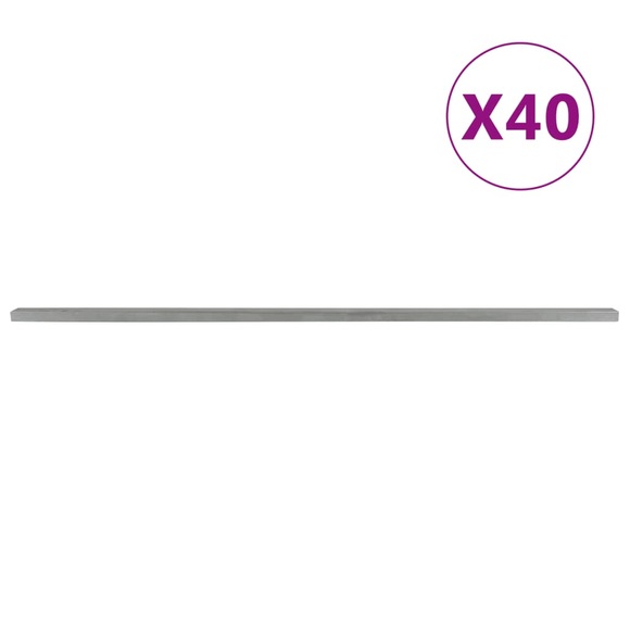 vidaXL Zaunpfosten 40 Stk. Silbern 260 cm Stahl