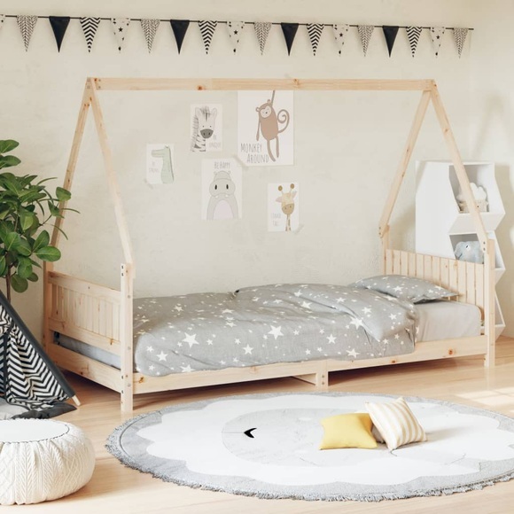 vidaXL Kinderbett 90x200 cm Massivholz Kiefer