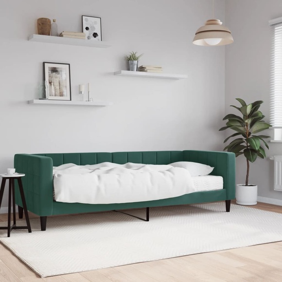 vidaXL Tagesbett mit Matratze Dunkelgrün 80x200 cm Samt