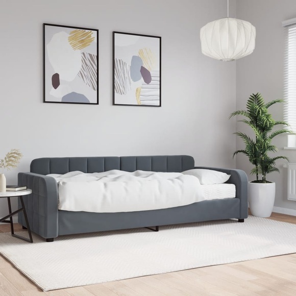 vidaXL Tagesbett mit Matratze Dunkelgrau 80x200 cm Samt