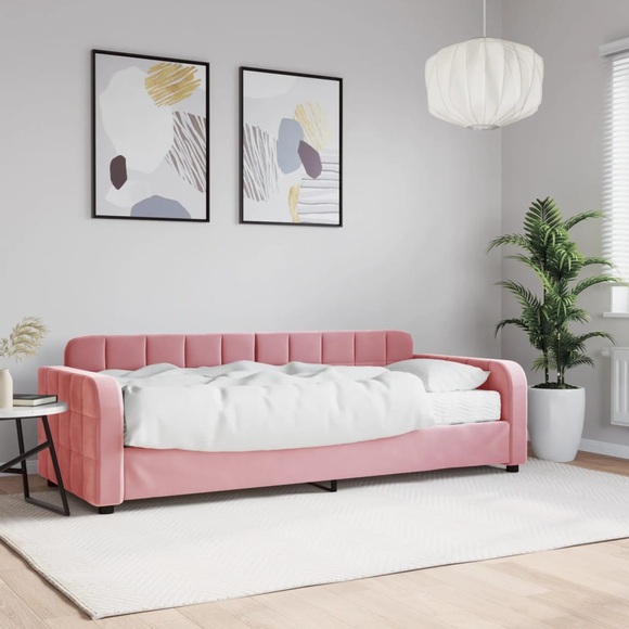 vidaXL Tagesbett mit Matratze Rosa 80x200 cm Samt