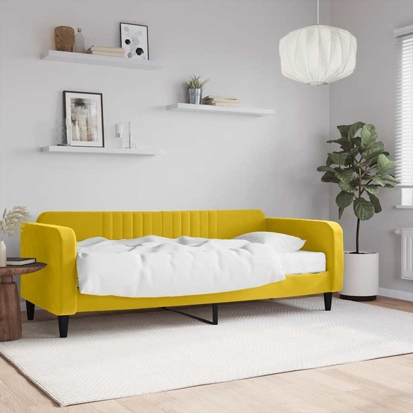 vidaXL Tagesbett mit Matratze Gelb 90x200 cm Samt