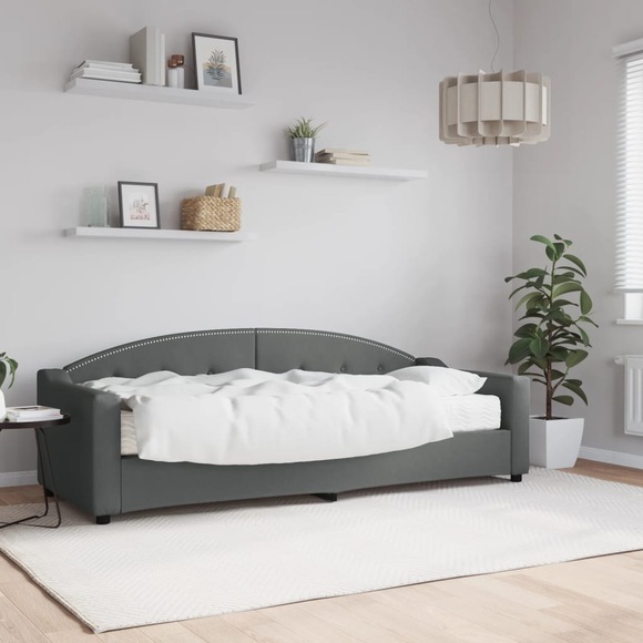 vidaXL Tagesbett mit Matratze Dunkelgrau 80x200 cm Stoff