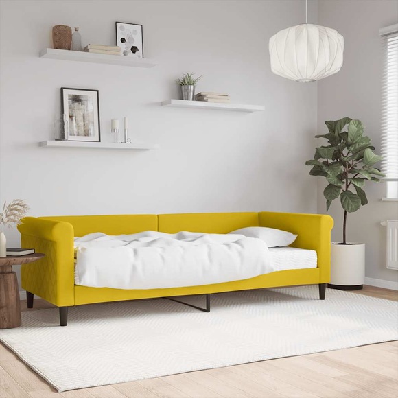 vidaXL Tagesbett mit Matratze Gelb 80x200 cm Samt