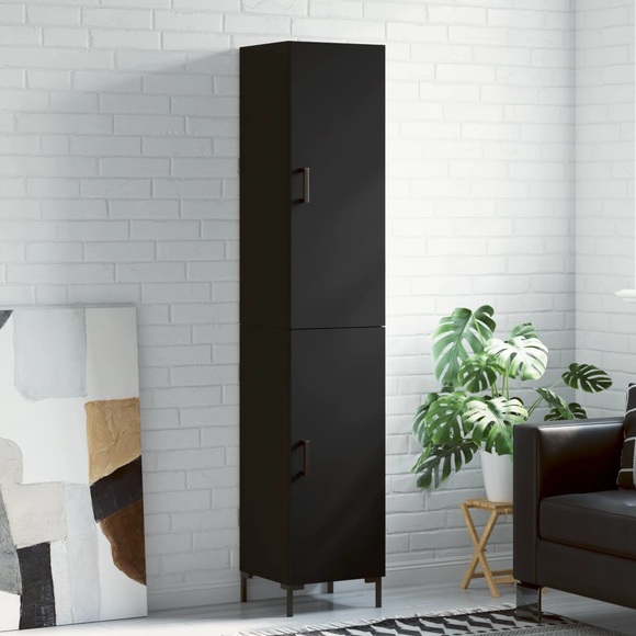 vidaXL Highboard Schwarz 34,5x34x180 cm Holzwerkstoff