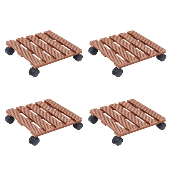 vidaXL Pflanzenroller 4 Stk. Braun 30x30x7,5 cm WPC