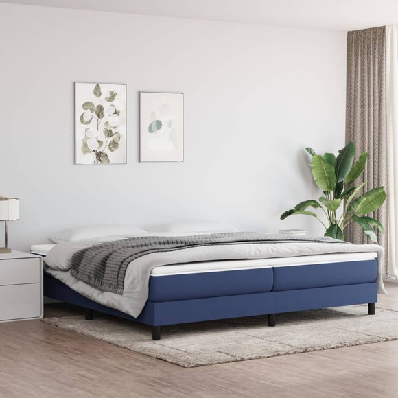 vidaXL Boxspringbett mit Matratze Blau 200x200 cm Stoff