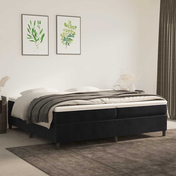 vidaXL Boxspringbett mit Matratze Schwarz 200x200 cm Samt