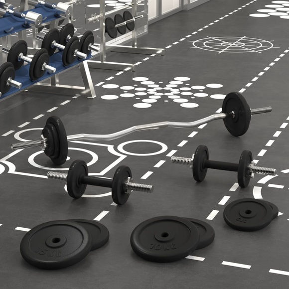 vidaXL Langhantel und Kurzhantel mit Gewichten 90 kg