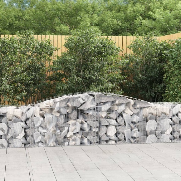 vidaXL Gabionen mit Hochbogen 15 Stk. 400x50x60/80cm Verzinktes Eisen