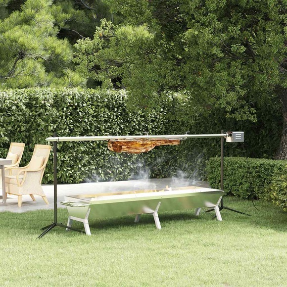 vidaXL Rotisserie-Grill Automatisch Edelstahl
