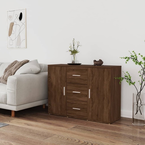 vidaXL Sideboard Braun Eichen-Optik 91x29,5x65 cm Holzwerkstoff