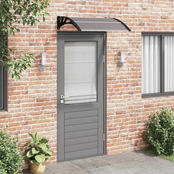 vidaXL Türvordach Schwarz 80x100 cm Polycarbonat