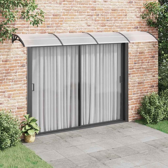 vidaXL Türvordach Schwarz und Transparent 400x80 cm Polycarbonat