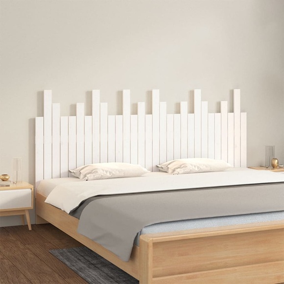 vidaXL Wand-Kopfteil Weiß 185x3x80 cm Massivholz Kiefer