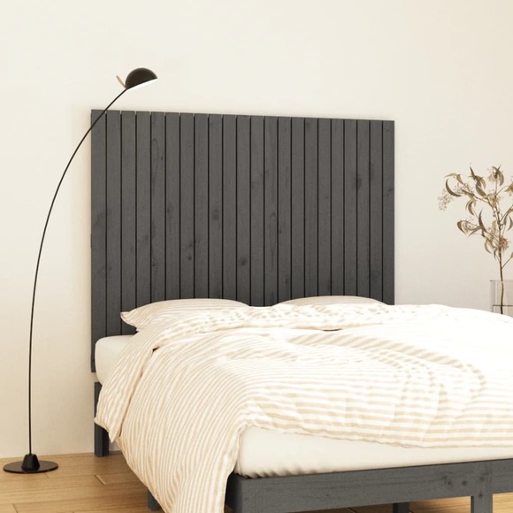 vidaXL Wand-Kopfteil Grau 140x3x110 cm Massivholz Kiefer
