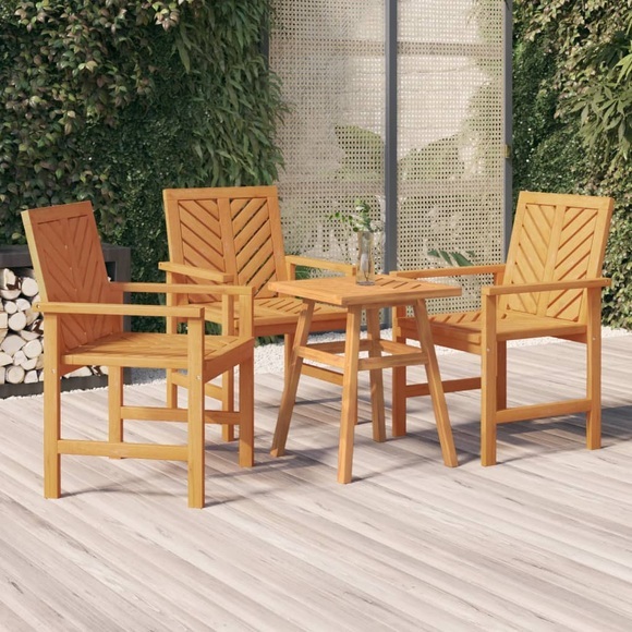 vidaXL Garten-Essstühle 4 Stk. Massivholz Akazie