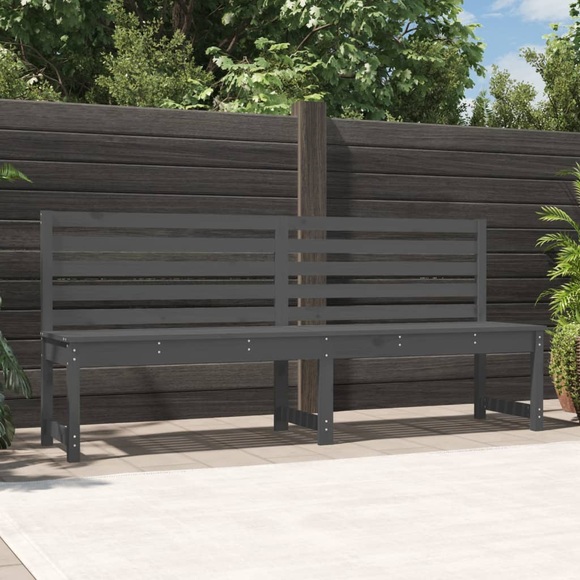vidaXL Gartenbank Grau 201,5 cm Massivholz Kiefer
