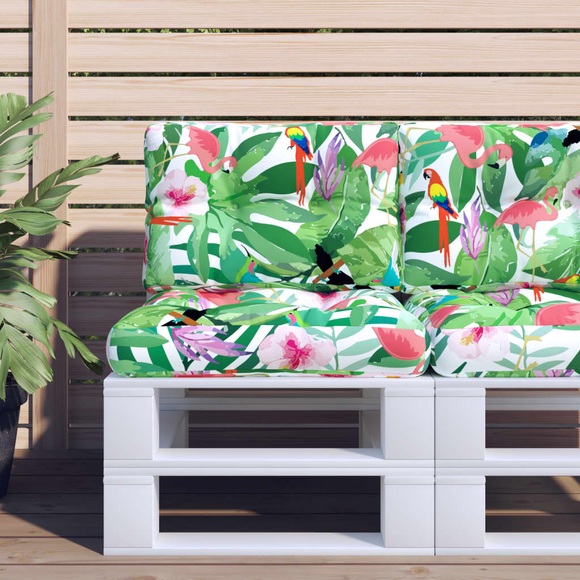 vidaXL Kissen für Palettensofa 2 Stk. Mehrfarbig Stoff
