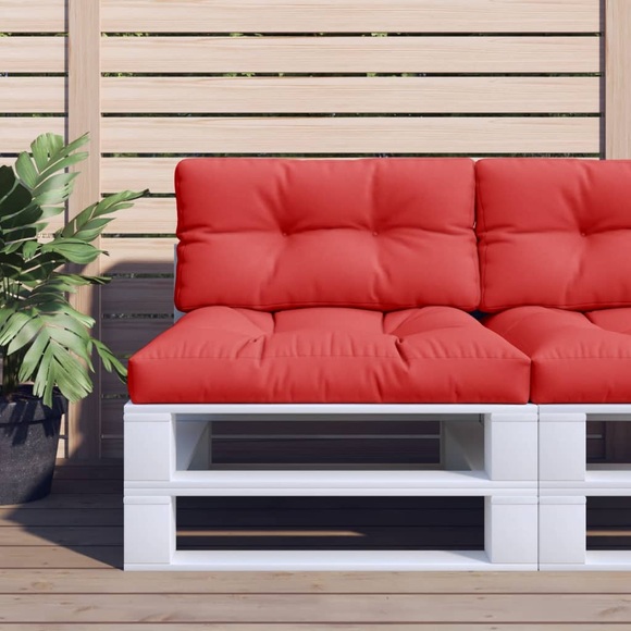 vidaXL Palettensofa-Auflagen 2 Stk. Rot Stoff