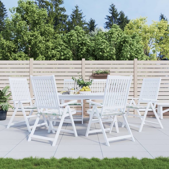 vidaXL Gartenstuhl-Kissen 6 Stk. Blattmuster 50x50x3 cm Stoff