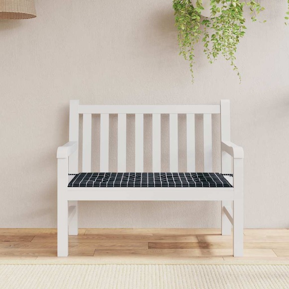 vidaXL Gartenbank-Auflage Schwarz Karomuster 100x50x3 cm Oxford-Gewebe