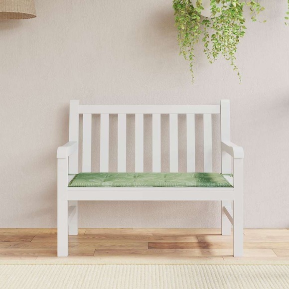 vidaXL Gartenbank-Auflage Blattmuster 100x50x3 cm Oxford-Gewebe