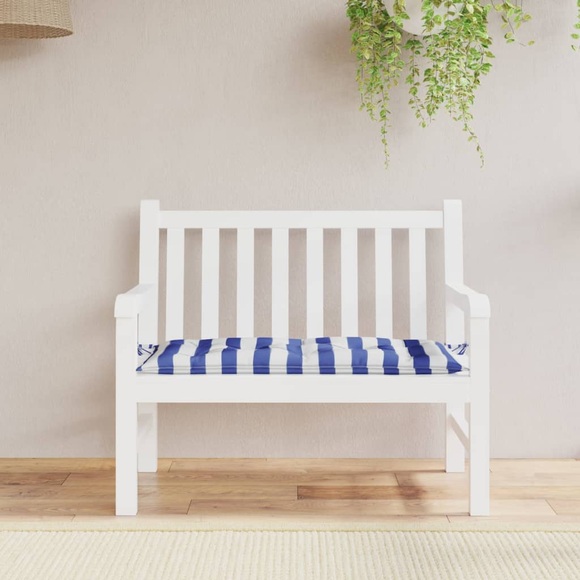 vidaXL Bankauflage Blau & Weiß Gestreift 100x50x7 cm Stoff