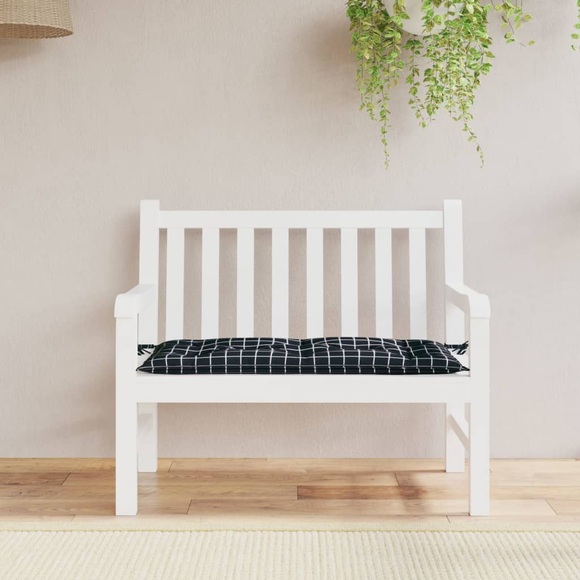 vidaXL Bankauflage Schwarz Karomuster 100x50x7 cm Stoff