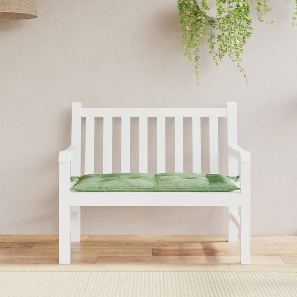 vidaXL Bankauflage Blattmuster 100x50x7 cm Stoff