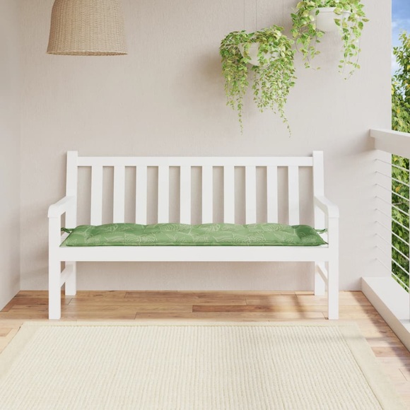 vidaXL Bankauflage Blattmuster 150x50x7 cm Stoff