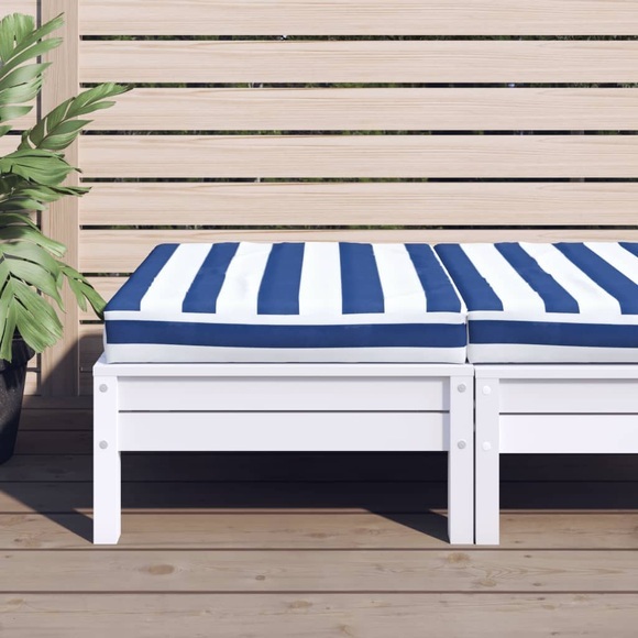 vidaXL Palettenkissen Blau Weiß Gestreift 60x60x10 cm Oxford-Gewebe