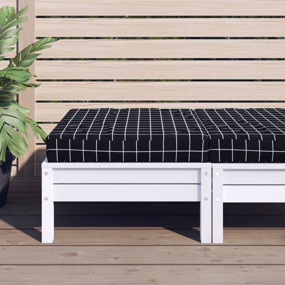 vidaXL Palettenkissen Schwarz Karomuster 60x60x10 cm Oxford-Gewebe