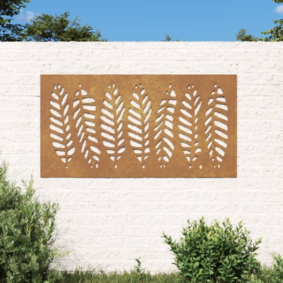 vidaXL Garten-Wanddeko 105x155 cm Cortenstahl Blatt-Design