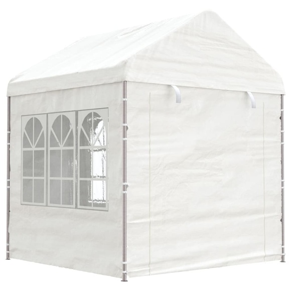 vidaXL Pavillon mit Dach Weiß 2,28x2,23x2,69 m Polyethylen