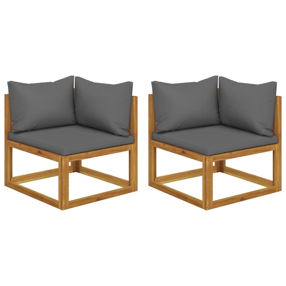 vidaXL Ecksofas 2 Stk. Modular mit Kissen Massivholz Akazie