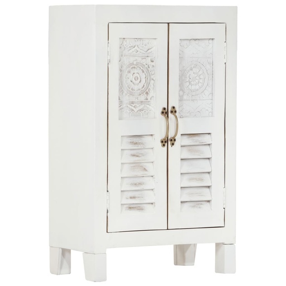 vidaXL Sideboard Weiß 55x30x90 cm Massivholz Akazie