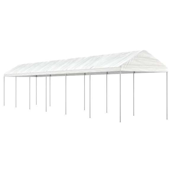 vidaXL Pavillon mit Dach Weiß 13,38x2,28x2,69 m Polyethylen