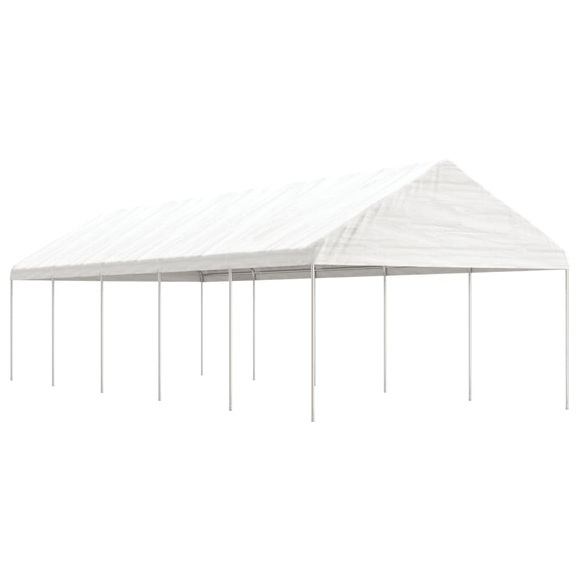 vidaXL Pavillon mit Dach Weiß 11,15x4,08x3,22 m Polyethylen