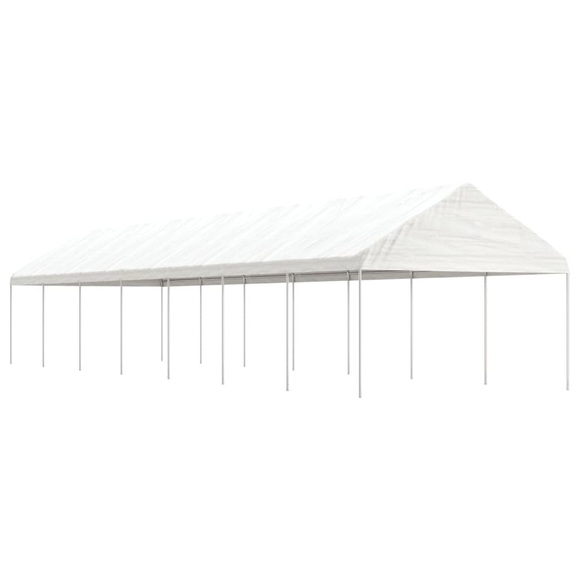 vidaXL Pavillon mit Dach Weiß 15,61x4,08x3,22 m Polyethylen