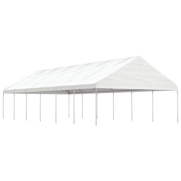 vidaXL Pavillon mit Dach Weiß 13,38x5,88x3,75 m Polyethylen
