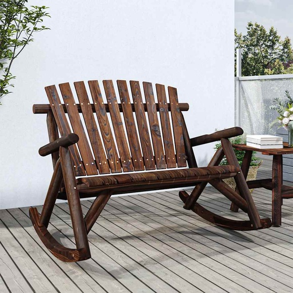 vidaXL Garten-Schaukelbank 2-Sitzer 123x96x102 cm Massivholz Fichte