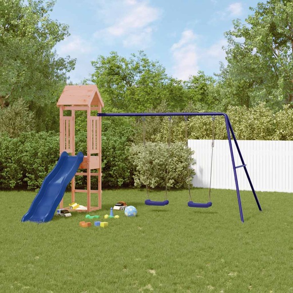 vidaXL Spielturm mit Rutsche und Schaukeln Massivholz Douglasie