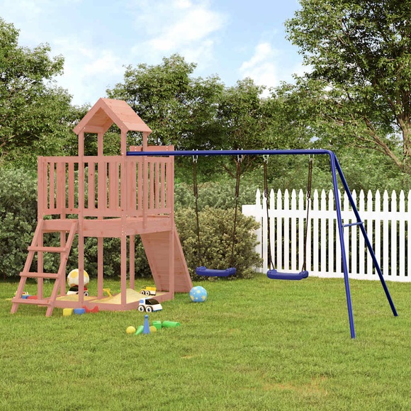 vidaXL Spielturm mit Kletterwand Schaukeln Massivholz Douglasie