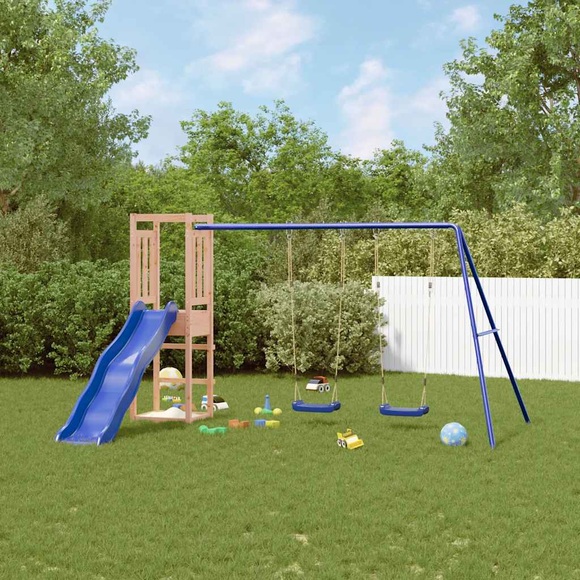 vidaXL Spielturm mit Rutsche und Schaukeln Massivholz Douglasie