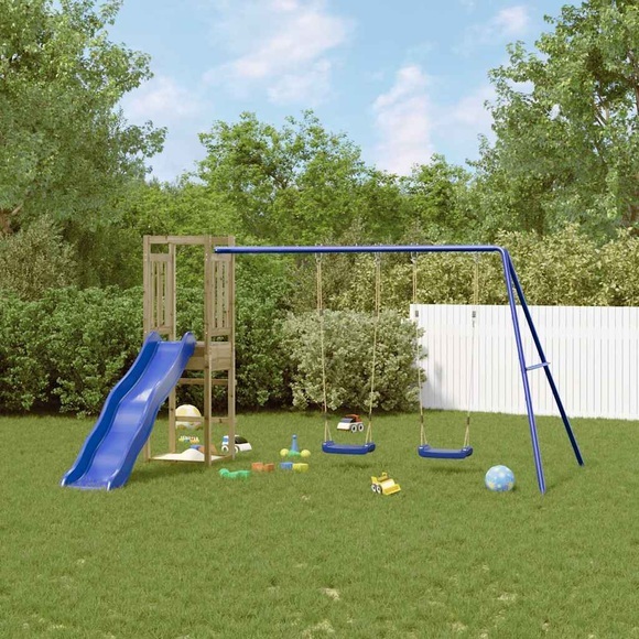 vidaXL Spielturm mit Rutsche und Schaukeln Imprägniertes Kiefernholz