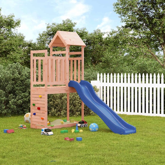 vidaXL Spielturm mit Rutsche Kletterwand Massivholz Douglasie
