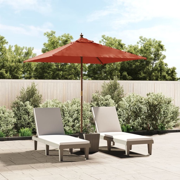 vidaXL Sonnenschirm mit Holzmast Terrakotta 198x198x231 cm