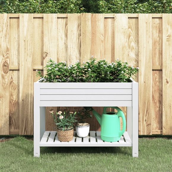 vidaXL Hochbeet Weiß 110x45x79 cm Polypropylen